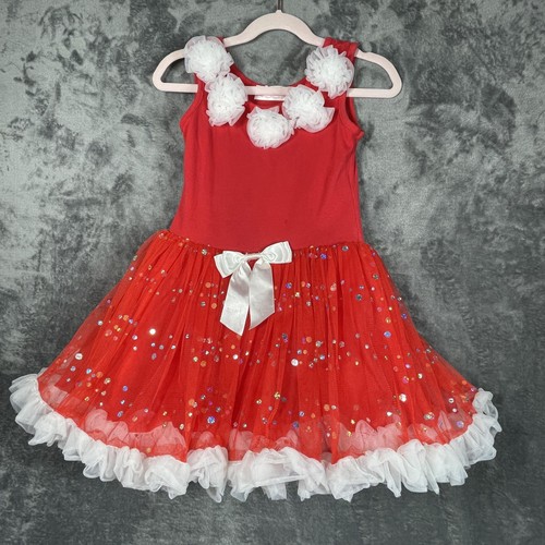 Popatu dress girls - 2t-4t, red